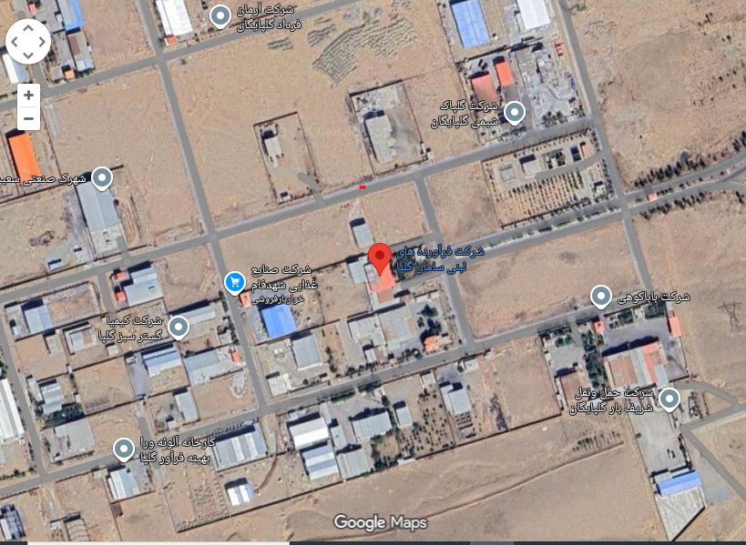 نقشه موقعیت شرکت فرآوردهای لبنی سامان گلپا